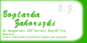 boglarka zahorszki business card